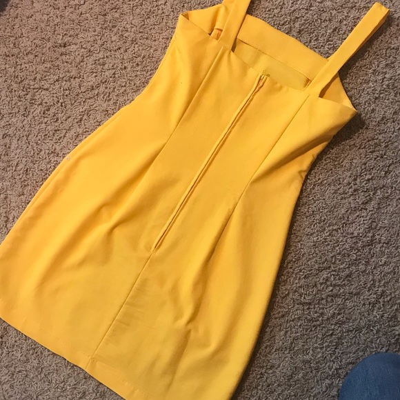 Vintage Yellow Flower Embroidered Mini Dress - Picture 4 of 5